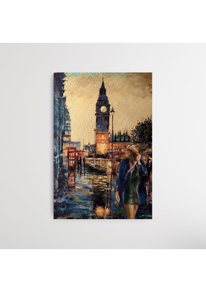 Yağlı Boya Görünüm London Walk Tablosu