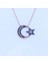 Gold Taşlı Ay Yıldız Tasarımlı Gümüş Kolye 1