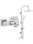Eca Tiera Banyo Bataryası+T-May Banyo Çamlıca Kare Tepe Duş Takımı Seti Paslanmaz Krom 1