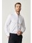 ALTINYILDIZ CLASSICS Erkek Beyaz-lacivert Damatlık Ata Yaka Tailored Slim Fit Dar Kesim Gömlek 2