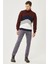 Erkek Antrasit Slim Fit Dar Kesim Pamuklu Esnek Chino Pantolon 3