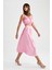 Crop Kare Yaka Kolsuz Askılı Poplin %100 Pamuk Bluz X6728AZ22SM 5