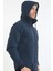 Erkek Indıgo Kapüşonlu Krinkıl Hafif Baharlık Ceket 4