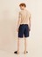 %100 Keten Regular Fit Basic Şort 4
