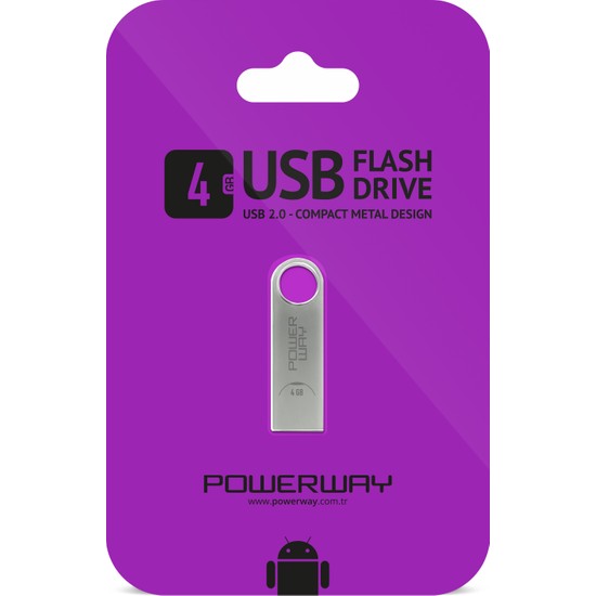 Powerway 4 GB Metal Flash Bellek Metal Tasarım Usb Bellek The Latest Tecnology Chipset Data Traveler