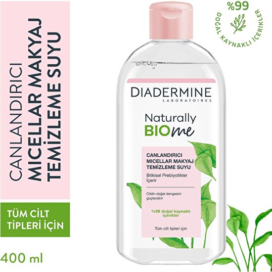 Diadermine Naturally Bio Me Canlandırıcı Micellar Makyaj Temizleme Suyu 400 ML
