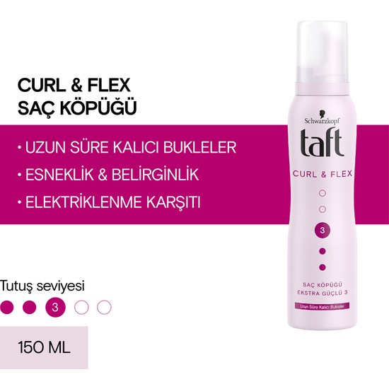 Taft Curl & Flex Köpük 150Ml X 2 Adet