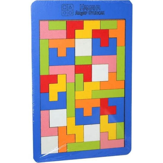 Ayas Eğitici Oyuncak Ahşap Renkli Blok Tetris Zeka Oyunu