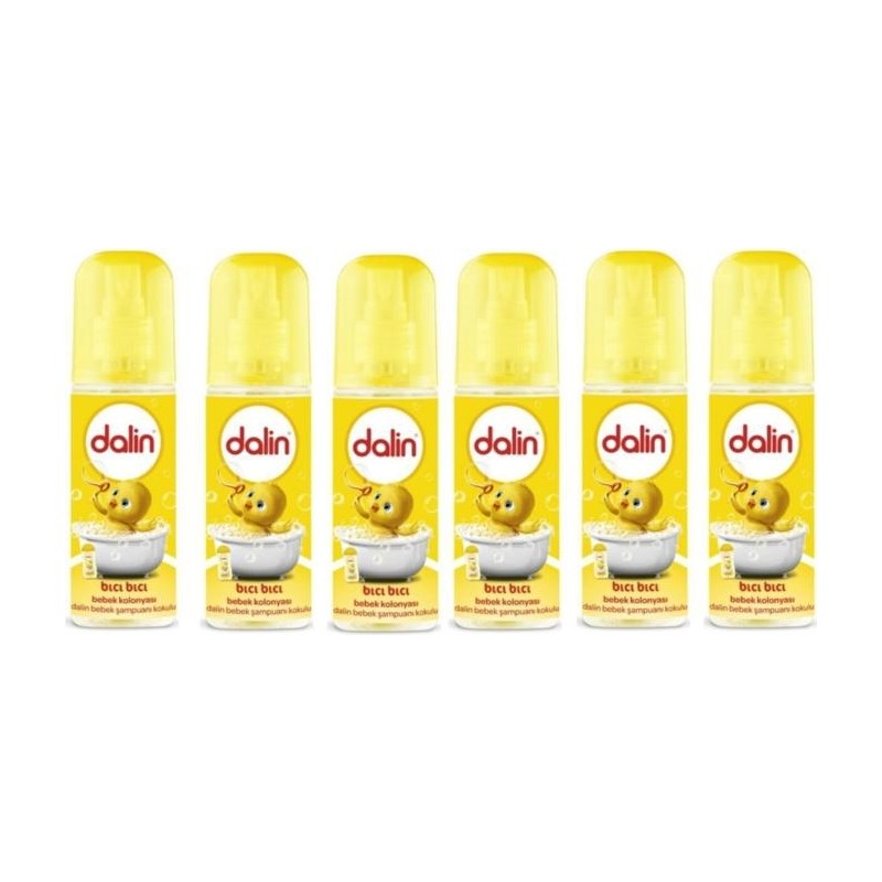 Dalin Bıcı Bıcı Kokulu Bebek Kolonyası 150 ml x 6 Altın Renkli Sprey Özelliği ile Tazelik