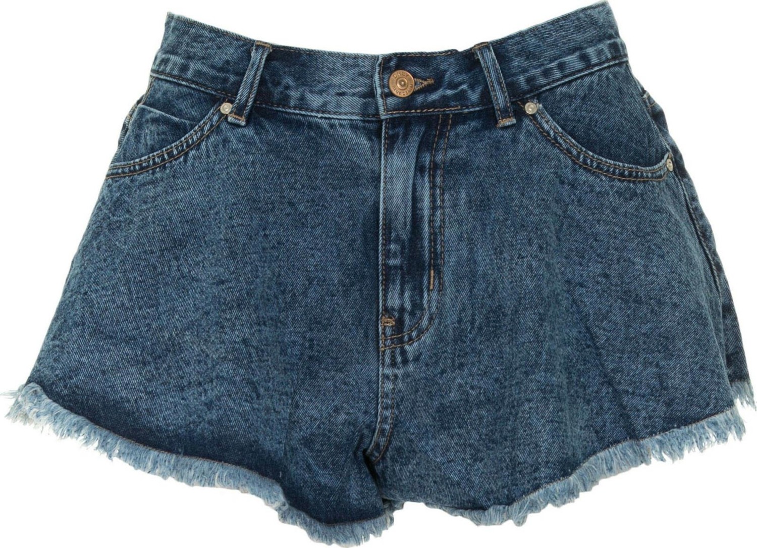 Only Onlchıara Wave Raw Bayan Kot Shorts Mavi