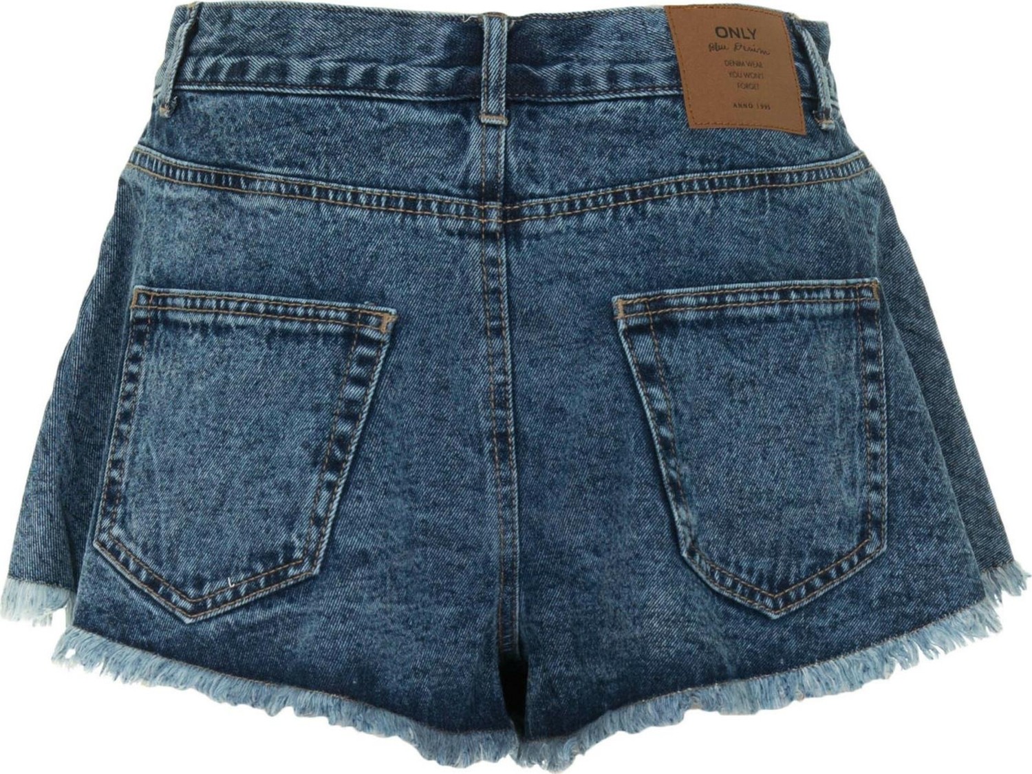 Only Onlchıara Wave Raw Bayan Kot Shorts Mavi görsel 2