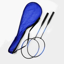 Pekial Çantalı Bedminton Seti 2 Raket 6 Top Badminton Seti Mavi Renk