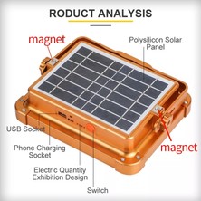 Alfa LED Taşınabilir Seyyar USB Şarjlı 200W Güneş Enerjili LED Projektör Modlu Işık