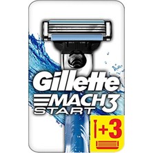 EKS Ticaret Gillette Mach3 Start Tıraş Makinesi + Yedek Tıraş Bıçağı 3'lü