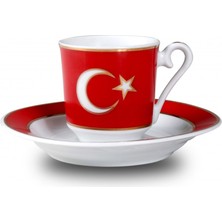 Kütahya Porselen 6'lı  Ay Yıldız Kahve Fincan Takımı GZ12KT071923