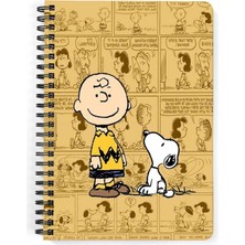 Astak Charlie Brown Snoopy Baskılı Ahşap Kapaklı Defter 15X20 cm DFT4359