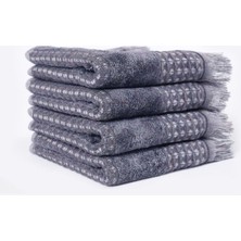 Ecocotton Zeus 4'lü El Havlusu Seti  Organik Pamuk Inject Antrasit 30X50 cm