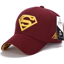 Luxuitems Superman Erkek Boy Beyzbol Şapkası Snapback Spor Kamyon Şoförü Ayarlanabilir Güneş Şapkası (Yurt Dışından)