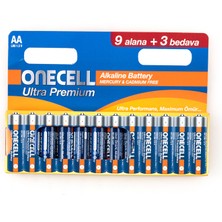 Onecell Ultra Premium Alkalin 1,5 V. 12'li Aa Boy Pil