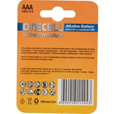 Onecell Ultra Premium Alkalin 1,5 V. 4'lü Aaa Boy Pil