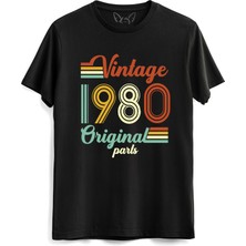 Vintage 1980 Original Parts Siyah Tshirt