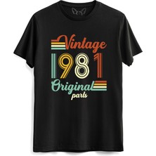 Vintage 1981 Original Parts Siyah Tshirt