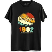 Vintage 1982 Retro Siyah Tshirt