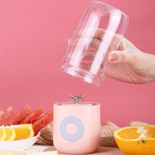 Ning 500 ml Mini Elektrikli Blender Sıkacağı Kupası USB Şarj Edilebilir Gıda Işlemci Meyve Suyu Makinesi Mikser Kupası Smoothie Maker Protein R Şişe El Blender - Pembe (Yurt Dışından)