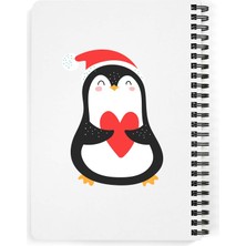 Kalpli Penguen Baskılı Ahşap Kapaklı Defter 15X20 cm DFT776