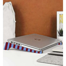 Bk Gift Taşınabilir Ahşap Bordo Mavi Notebook Laptop Standı