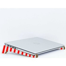 Bk Gift Taşınabilir Ahşap Kırmızı Beyaz Notebook Laptop Standı