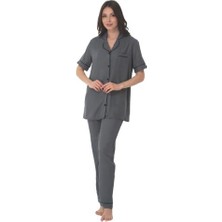Effortt 8069 Kısa Kol Önden Düğmeli Kadın Pijama Takım