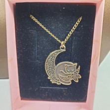 Ororabutik Bronz Renk 35MM Kedi Figürlü Kolye