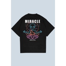 AyveGa Miracle Siyah Oversize  T-Shirt