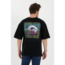 AyveGa No Bad Vibes Siyah Oversize  T-Shirt