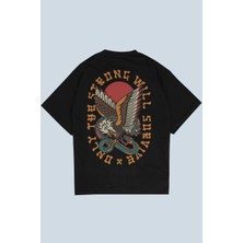 AyveGa Survive Siyah Oversize  T-Shirt