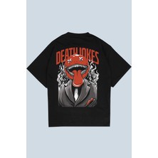 AyveGa Death Jokes Siyah Oversize  T-Shirt