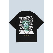 AyveGa Keep Cool Siyah Oversize  T-Shirt