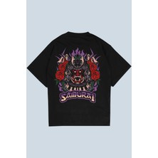 AyveGa Samurai Warrior Siyah Oversize  T-Shirt