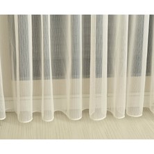 Cortibo Keten 10 Hafif Çizgili 1'e 3 Sık Pileli Düz Tül Perde