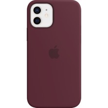 NFZ Apple iPhone 11 Pro Max Silikon Kılıf Logolu Lansman Kılıf -Bordo