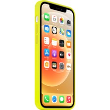 NFZ Apple iPhone 11 Pro Max Silikon Kılıf Logolu Lansman Kılıf -Sarı