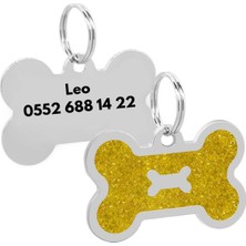 Patimio Isimli Çelik Kedi Köpek Künyesi Sarı Işıltı