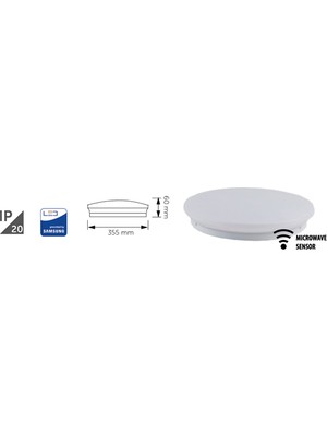 Inoled 18W Sensörlü LED Tavan Armatür