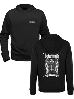 Behemoth Tasarımlı Baskılı Siyah Ön Arka Baskılı Çocuk Sweatshirt