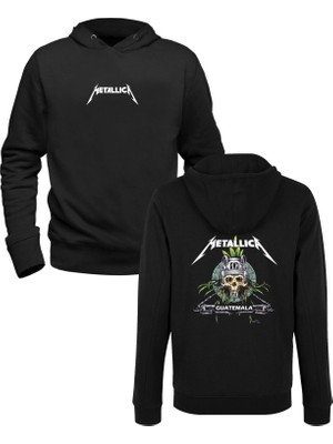 Metallica Baskılı Siyah Ön Arka Baskılı Çocuk Sweatshirt