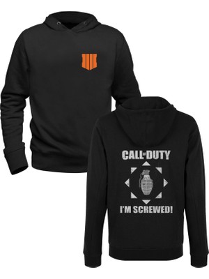 Call Of Duty Dijital Baskılı Siyah Ön Arka Baskılı Çocuk Sweatshirt