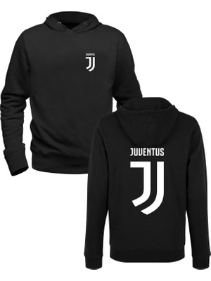 Juventus Siyah Ön Arka Baskılı Çocuk Sweatshirt