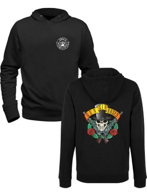 Gun N Roses Dijital Baskılı Siyah Ön Arka Baskılı Çocuk Sweatshirt