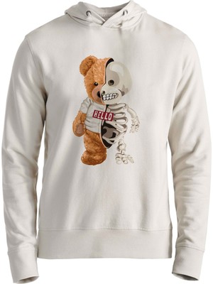 Skeleton Tedy Bear Ekru Çocuk Sweatshirt